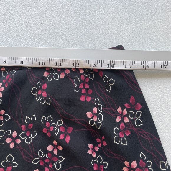 Ann Taylor Loft Womens Black Floral A line Skirt Size 8 Semi Sheer Unlined Rayon - Picture 9 of 13